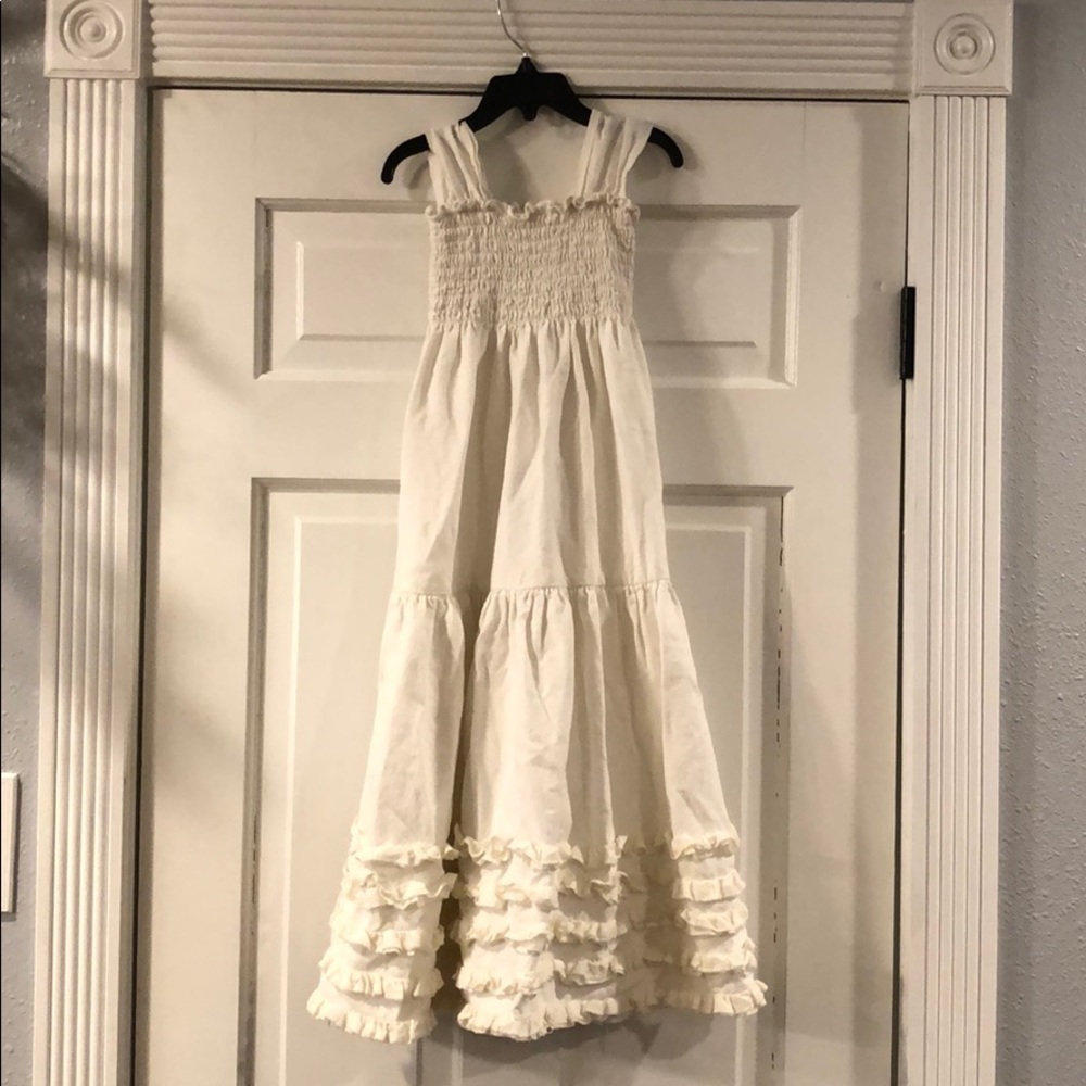 Joyfolie cream linen dress